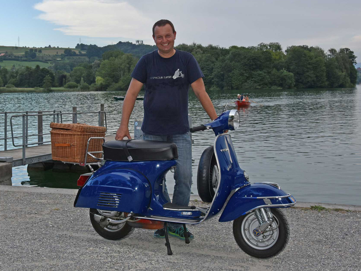 André auf seiner Vespa GTR, Jahrgang 1974
